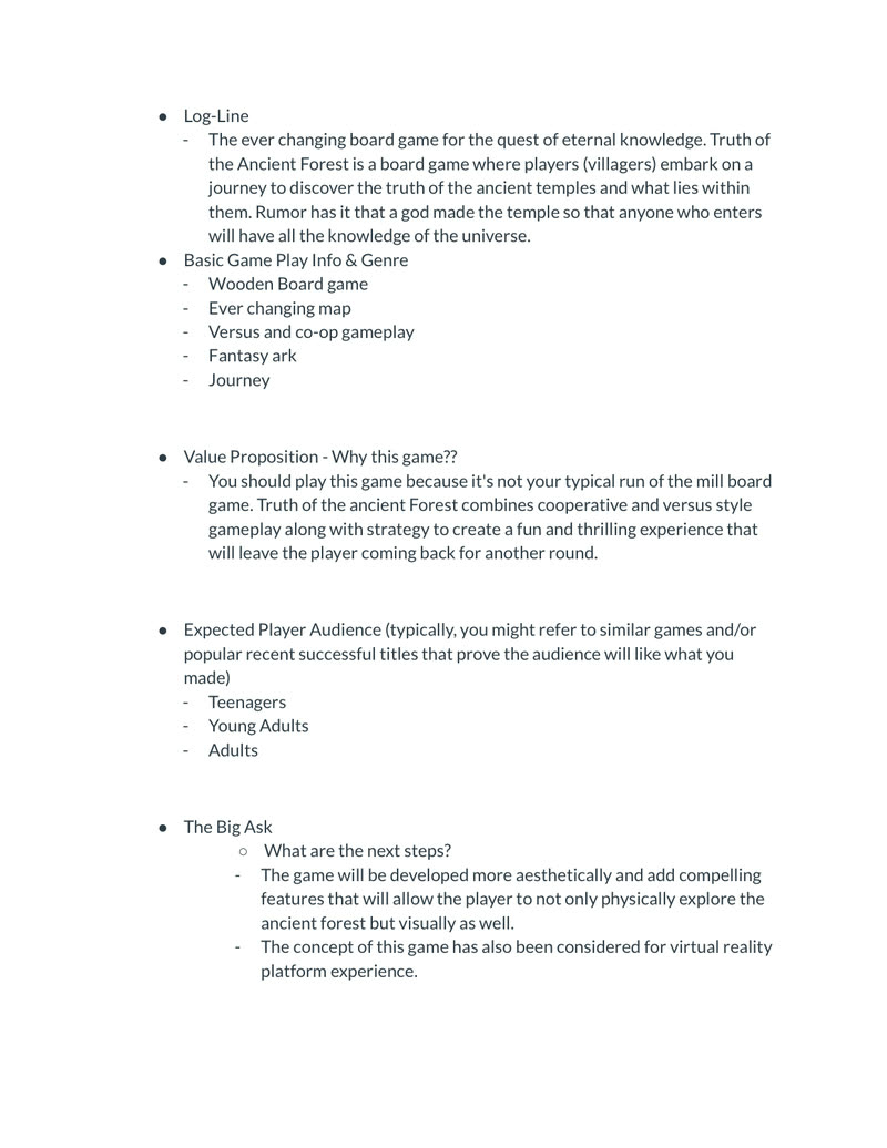 Pitch — first page